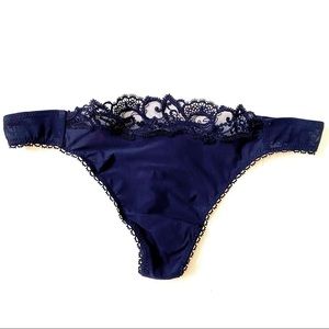 La Perla NWOT navy blue lace thong size small